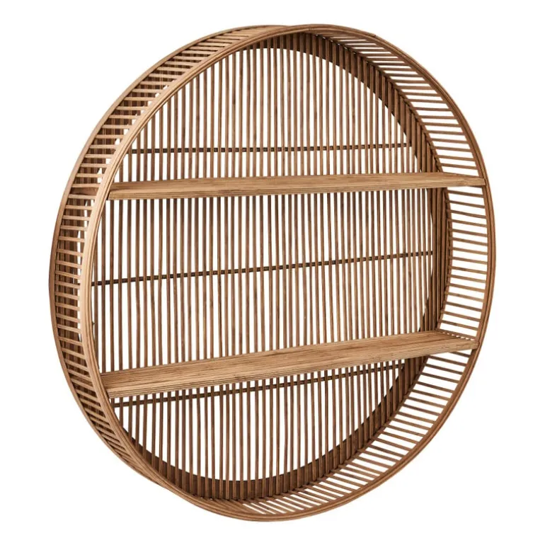 Wandkastje bamboe rond - ø75x12.5 cm