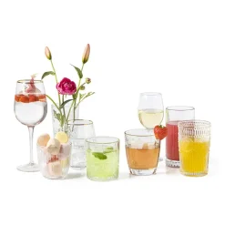 Waterglas gouden rand - transparant - 450 ml