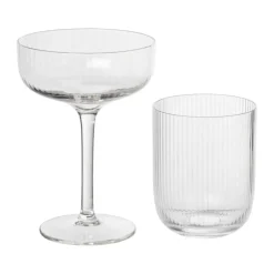 Waterglas ribbel - glas - 300 ml