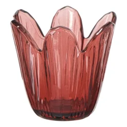 Waxinelichthouder bloem - rood - ø8.5x8 cm
