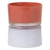 Waxinelichthouder dubbel - rood/lila - ø8.6x10.2 cm