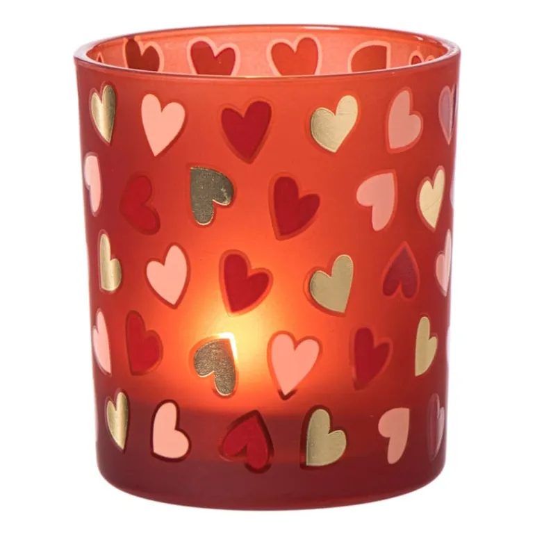 Waxinelichthouder hartjes klein - diverse varianten - ø7x8cm