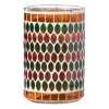 Waxinelichthouder mozaïek - oranje/groen - ø10x15 cm