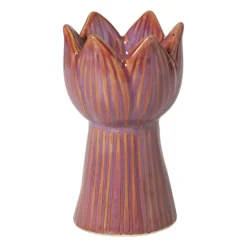 Waxinelichthouder tulp groot - roze - ø8x13.5 cm