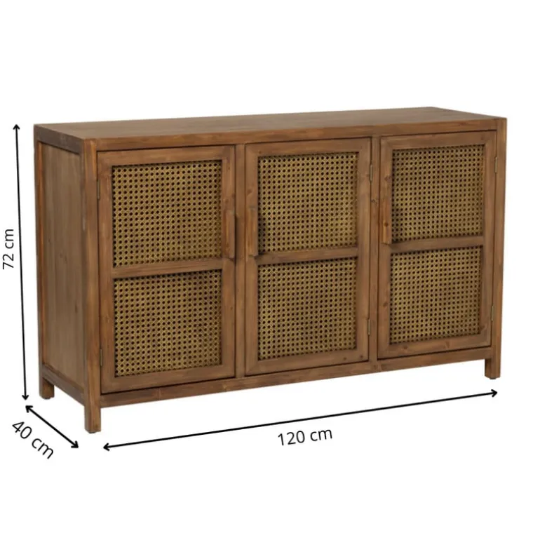 Webbing dressoir Bandung - bruin - 72x120x40 cm