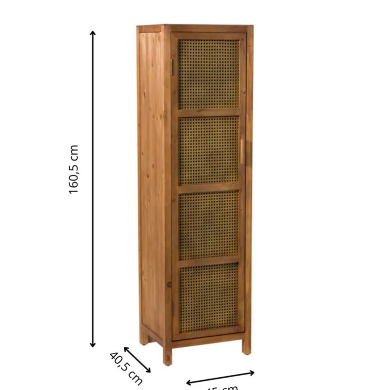 Webbing kast smal Bandung - bruin - 160.5x45x40.5 cm