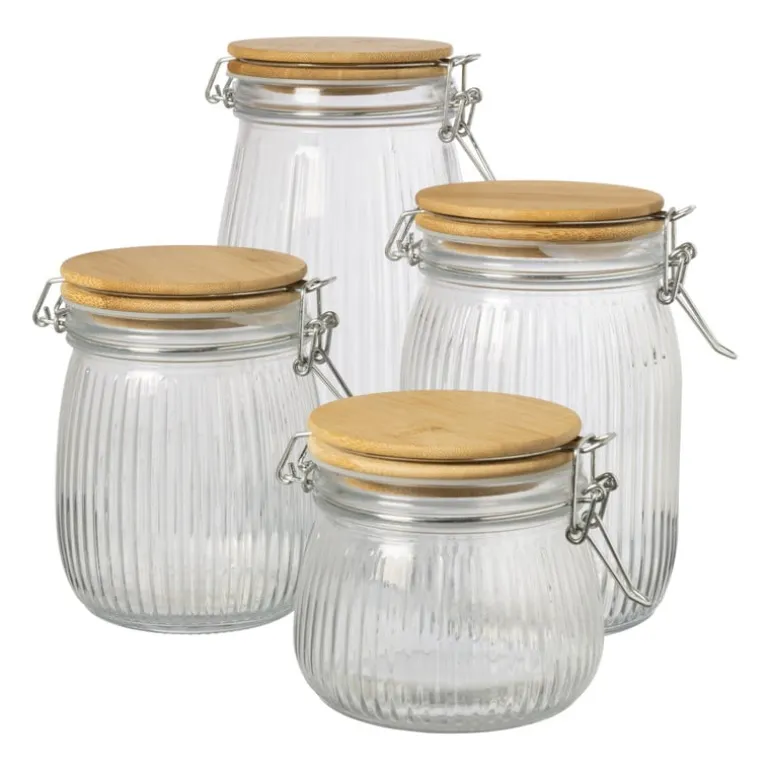 Weckpot met bamboe deksel - 750 ml