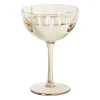 Wijnglas klein geschulpt - goudkleurig - 150 ml