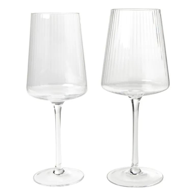 Wijnglas ribbel groot - glas - 400 ml