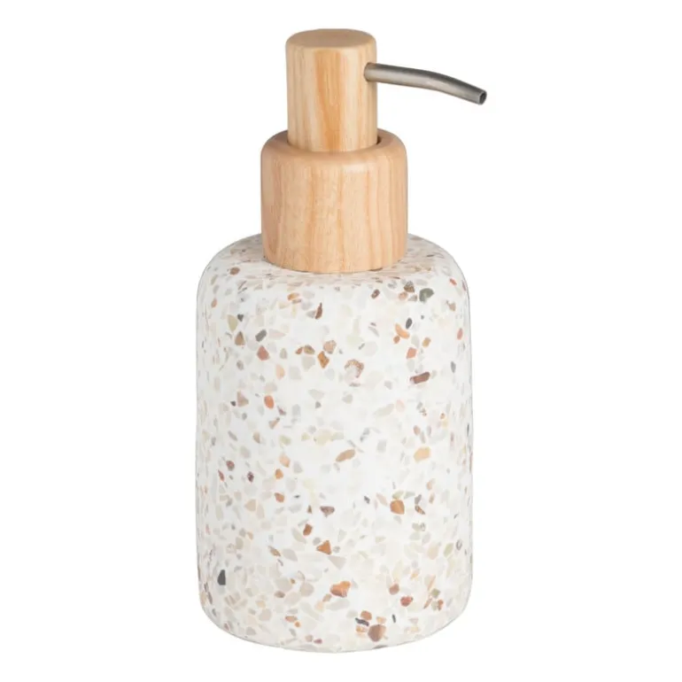Zeeppompje Terrazzo - wit - ø7.6x17 cm