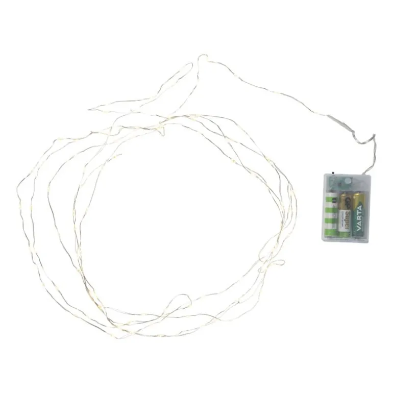 Zilverdraad verlichting met 100 LED lampjes - warm wit - 4.95 meter